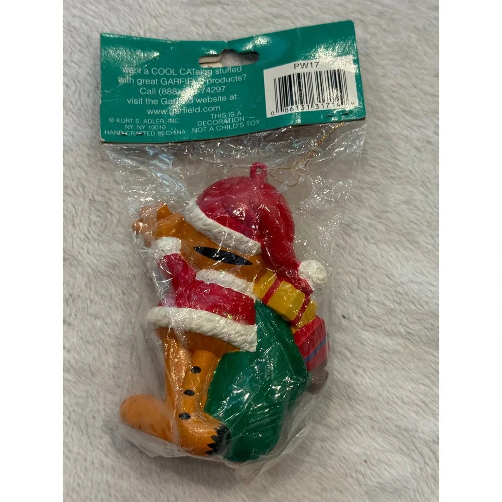 Vintage Kurt S Adler‎ Garfield Santa Christmas Ornament New in Package 991000L